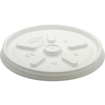 Dart Lids, Plastic, Vented, 10 oz., White, 1000/Carton