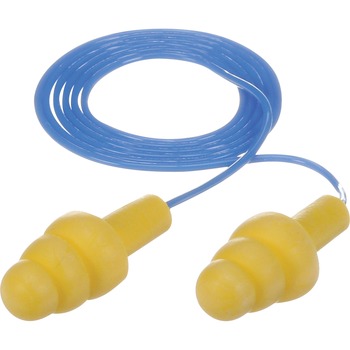 3M E&#183;A&#183;R UltraFit Earplugs, Corded, Premolded, Yellow, 100 Pairs