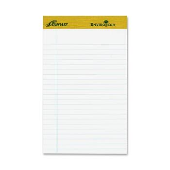 Ampad Recycled Paper Pad, Legal Ruled, 5&quot; x 8&quot;, White, 40 Sheets/Pad, 6 Pads/Pack, 8 Packs/Carton