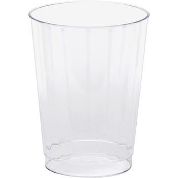 WNA Classic Crystal Plastic Tumblers, 10 oz., Clear, Fluted, Tall, 12/Pack