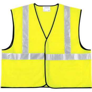 MCR Safety Class 2 Safety Vest, Fluorescent Lime w/Silver Stripe, Polyester, XL