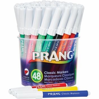 Prang Prang Classic Art Markers, Fine Point, 48 Assorted Colors, 48/Set