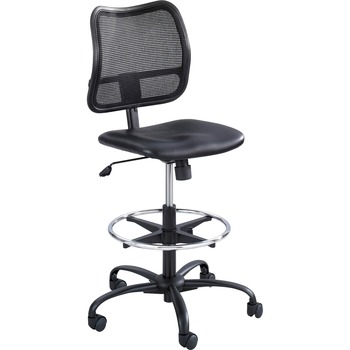 Safco Vue Series Mesh Extended Height Chair, Vinyl Seat, Black