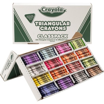 Crayola Triangular, 16 Colors, Crayon Classpack, 256/BX