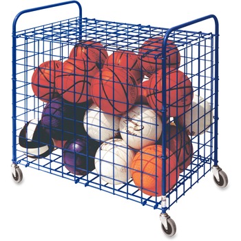 Champion Sports Lockable Ball Storage Cart, 24-Ball Capacity, 37w x 22d x 20h, Black