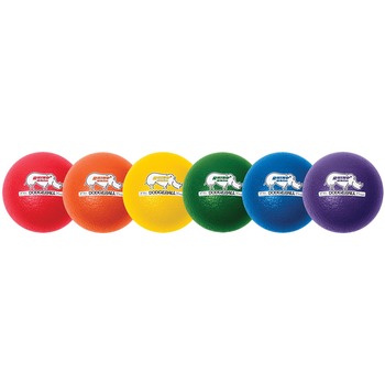 Champion Sports Dodge Ball Set, Rhino Skin, Assorted Colors, 6/Set