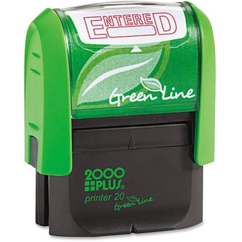 COSCO 2000PLUS Green Line Message Stamp, Entered, 1 1/2 x 9/16, Red