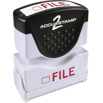 ACCUSTAMP2 Pre-Inked Shutter Stamp with Microban, Red, FILE, 5/8 x 1/2