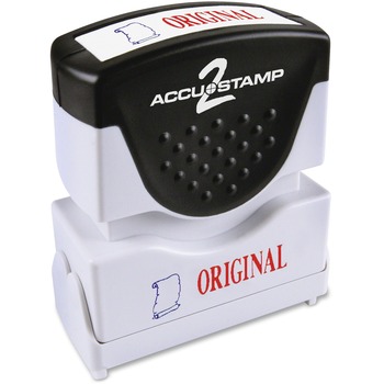 ACCUSTAMP2 Pre-Inked Shutter Stamp with Microban, Red/Blue, ORIGINAL, 1 5/8 x 1/2