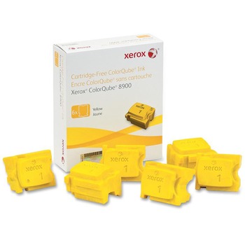 Xerox 108R01016 High-Yield Ink Stick, 16900 Page-Yield, Yellow, 6/Box
