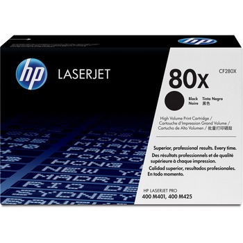 HP 80X (CF280X) Toner Cartridge, Black High Yield