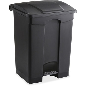 Safco Large Capacity Plastic Step-On Receptacle, 17gal, Black