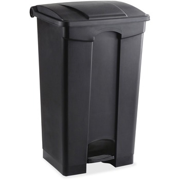 Safco Large Capacity Plastic Step-On Receptacle, 23gal, Black