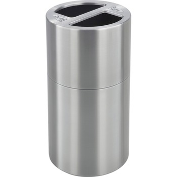 Safco Mayline Dual Recycling Receptacle, 30gal, Stainless Steel