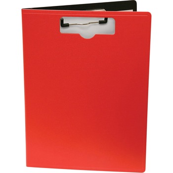 Baumgartens Portfolio Clipboard With Low-Profile Clip, 1/2&quot; Capacity, 8 1/2 x 11, Red