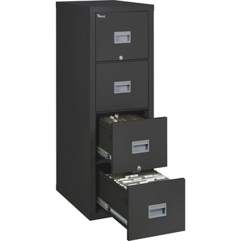 FireKing Patriot Insulated Four-Drawer Fire File, 17-3/4w x 25d x 52-3/4h, Black