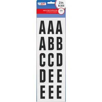 COSCO Letters, Numbers &amp; Symbols, Adhesive, 2&quot;, Black