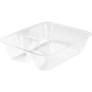 Dart ClearPac Small Nacho Tray, 2-Compartments, Clear, 125/Bag