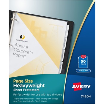 Avery Nonglare Page Size Sheet Protectors, Acid-Free, 50/BX