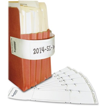 Tabbies File Pocket Handles, 9-5/8 x 2, White, 48/Pack