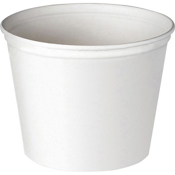 SOLO Cup Company Double Wrapped Paper Bucket, Unwaxed, White, 165oz, 100/Carton