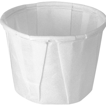 SOLO Cup Company Portion Cups, .5 oz, Paper, White, 250/Bag, 20 Bags/Carton
