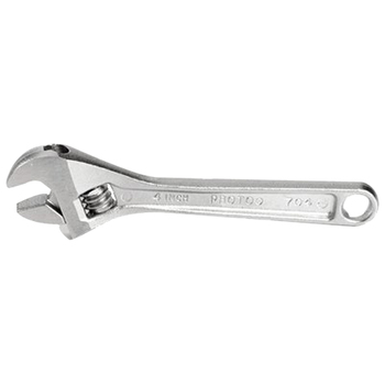 PROTO PROTO Adjustable Wrench, 15&quot; Long, 1 11/16&quot; Opening, Satin Chrome