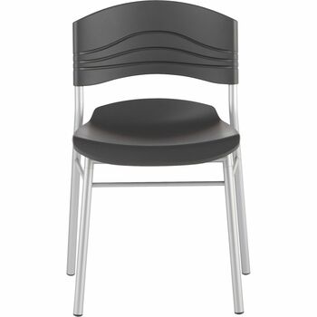 Iceberg CafWorks Chair, Blow Molded Polyethylene, Graphite/Silver, 2/Carton