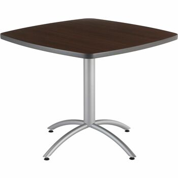 Iceberg CafWorks Table, 36w x 36d x 30h, Walnut/Silver