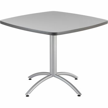 Iceberg Cafe Table, Breakroom Table, 36w x 36d x 29h, Gray Melamine Top, Steel Legs