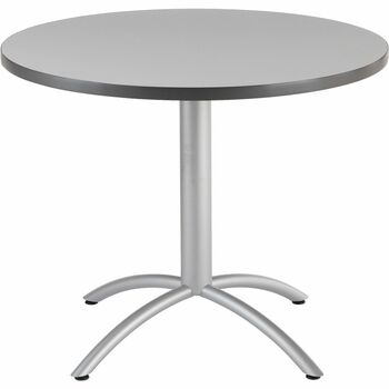 Iceberg CafWorks Table, 36 dia x 30h, Gray/Silver