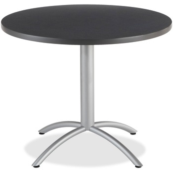 Iceberg CafWorks Table, 36 dia x 30h, Graphite Granite/Silver