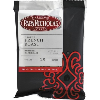 PapaNicholas Coffee Premium Coffee, French Roast, 18/Carton