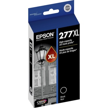 Epson 277XL Claria, High-Yield, Ink, 500 Page-Yield, Black