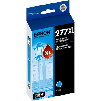 Epson 277XL Claria, High-Yield, Ink, 740 Page-Yield, Cyan