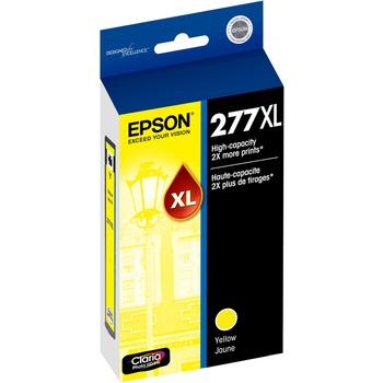 Epson 277XL Claria, High-Yield, Ink, 740 Page-Yield, Yellow