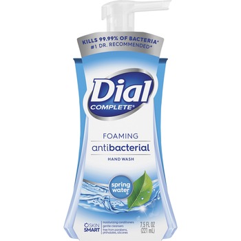 Dial Complete Antibacterial Foaming Hand Soap, Spring Water, 7.5 oz. Pump Bottle