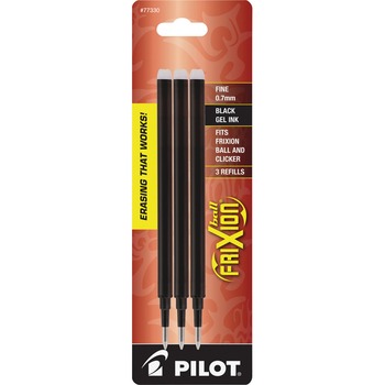 Pilot Refill for FriXion Erasable Gel Ink Pen, Black, 3/Pk