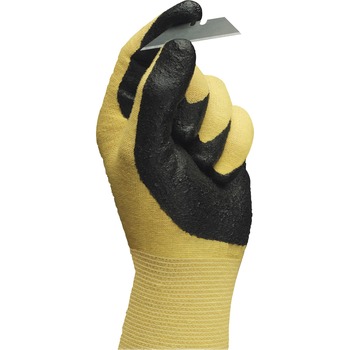 AnsellPro HyFlex Ultra Lightweight Assembly Gloves, Black/Yellow, Size 9, 12 Pairs