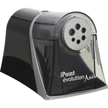 iPoint Evolution Axis Pencil Sharpener, Black/Silver, 5w x 7 1/2 d x 7 1/4h