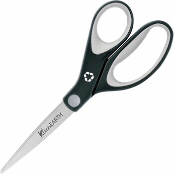 Westcott KleenEarth Soft Handle Scissors, 8 in, Straight, Black/Gray