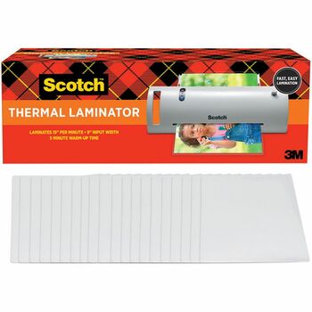 Scotch Thermal Laminator Value Pack, 9&quot; W, with 20 Letter Size Pouches