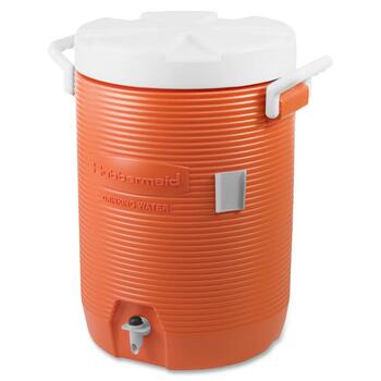 Rubbermaid Commercial Insulated Water Cooler, 5 Gal, Orange, 10&quot;Dia x 19 1/2&quot;H, Polyethylene