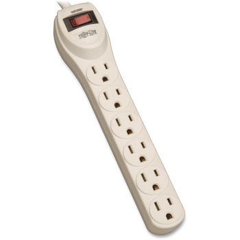 Tripp Lite by Eaton Multiple Outlet Power Strip, 6 Outlets, 1 3/4 x 9 1/2 x 1/4, 4 ft Cord, Gray