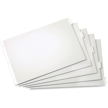 Cardinal Paper Insertable Dividers, 5-Tab, 11 x 17, White Paper/Clear Tabs