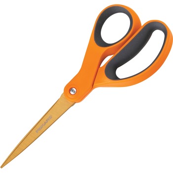 Fiskars Classic Stainless Steel Scissors, 8 in. Length, Straight, Orange