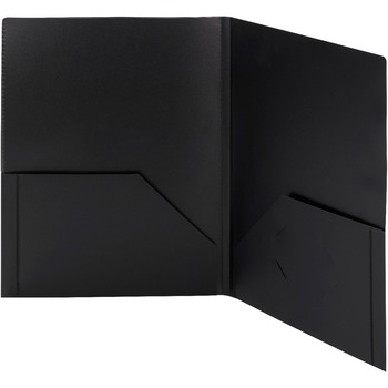 Smead Frame View Poly Two-Pocket Folder, 11 x 8 1/2, Clear/Black, 5/Pack