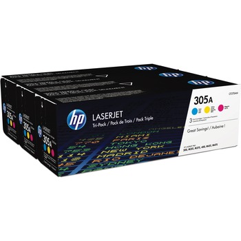 HP 305A (CF370AM) Toner Cartridges - Cyan, Magenta, Yellow (3 pack)