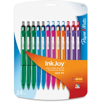Paper Mate InkJoy 300RT Fashion-Color Ballpoint Pen Assortment, 1mm, 24/Pack