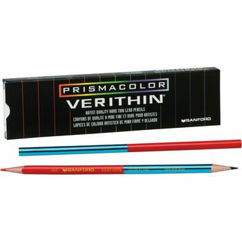 Prismacolor Verithin Double-Ended Colored Pencils, Blue/Red, Dozen